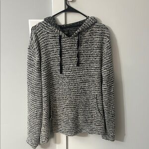 Forever 21 Black and White Knit Hoodie